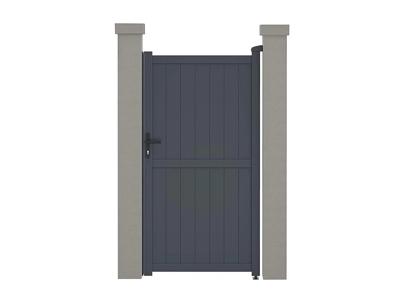 Portillon aluminium "Maurice" - 101.2 x 180.9 cm - Gris