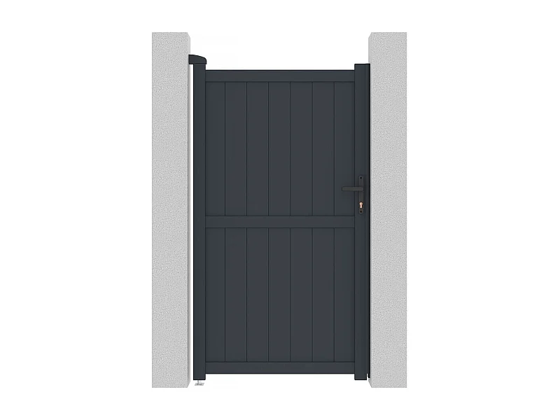 Portillon aluminium "Maurice" - 101.2 x 180.9 cm - Gris