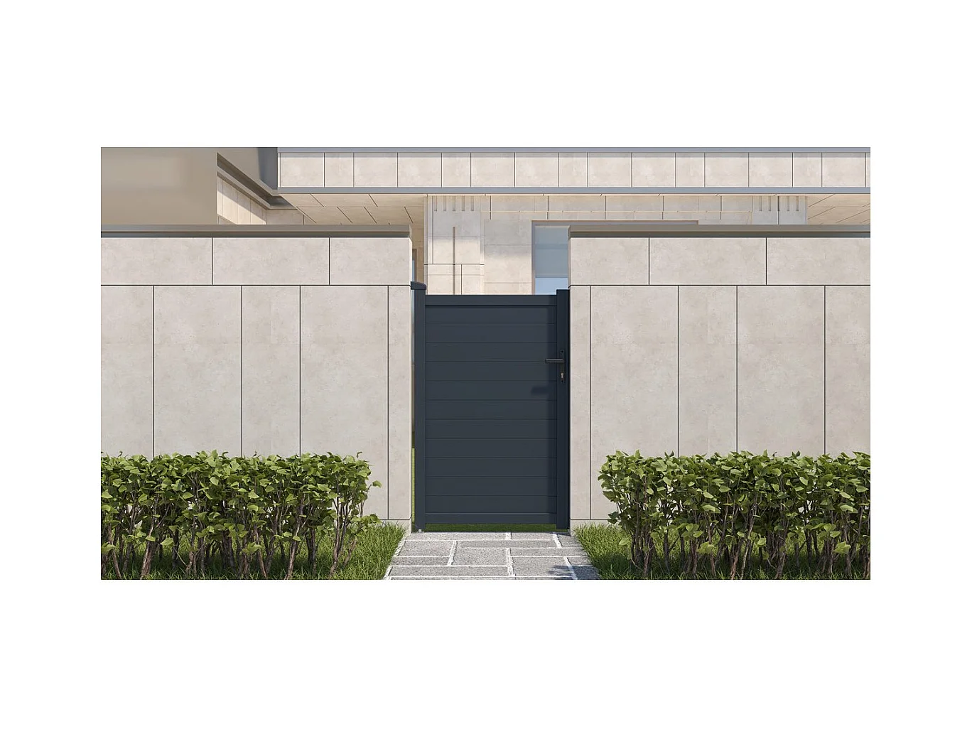 Portillon aluminium "Marc" - 101.2 x 155.9 cm - Gris