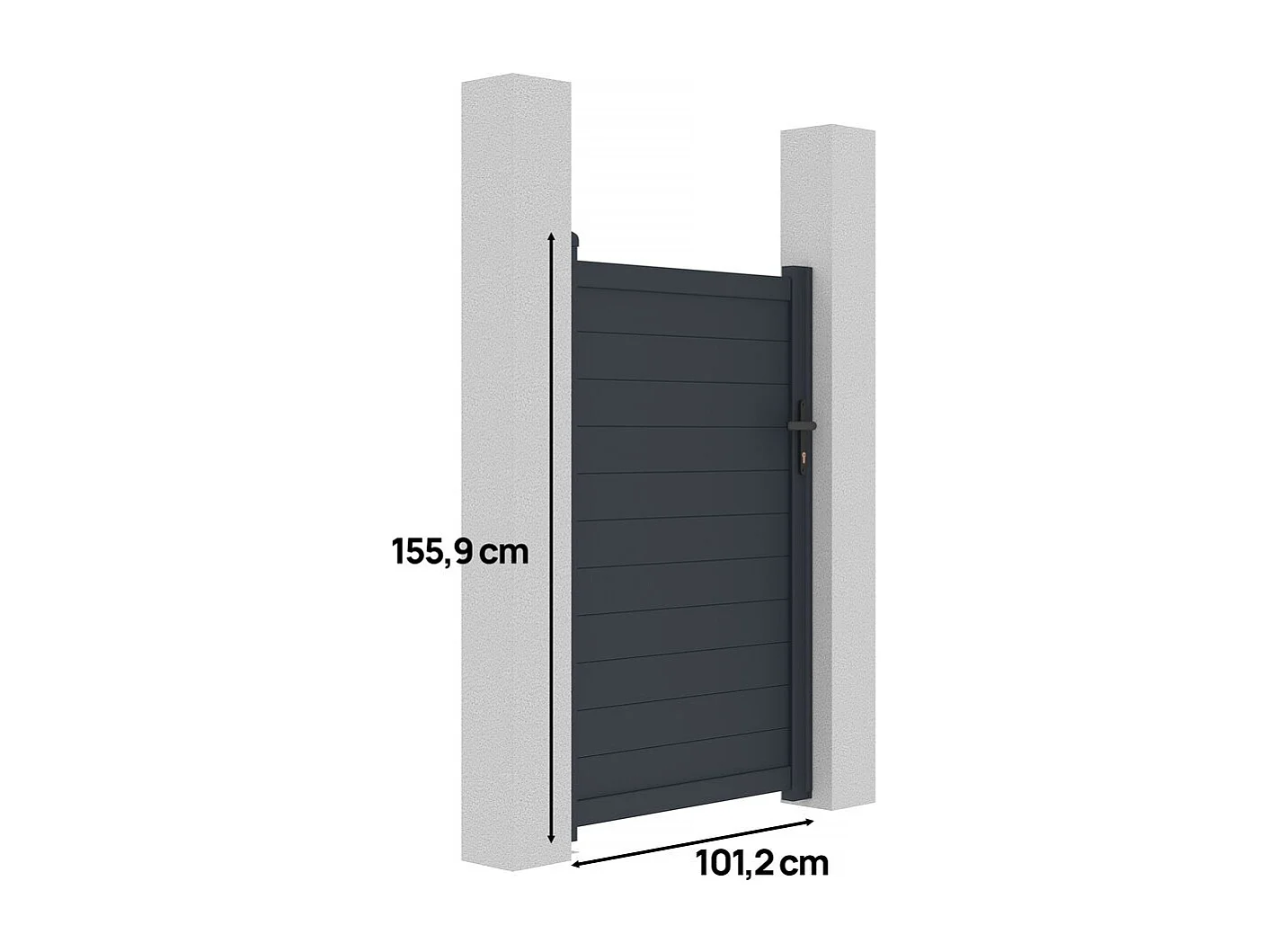 Portillon aluminium "Marc" - 101.2 x 155.9 cm - Gris