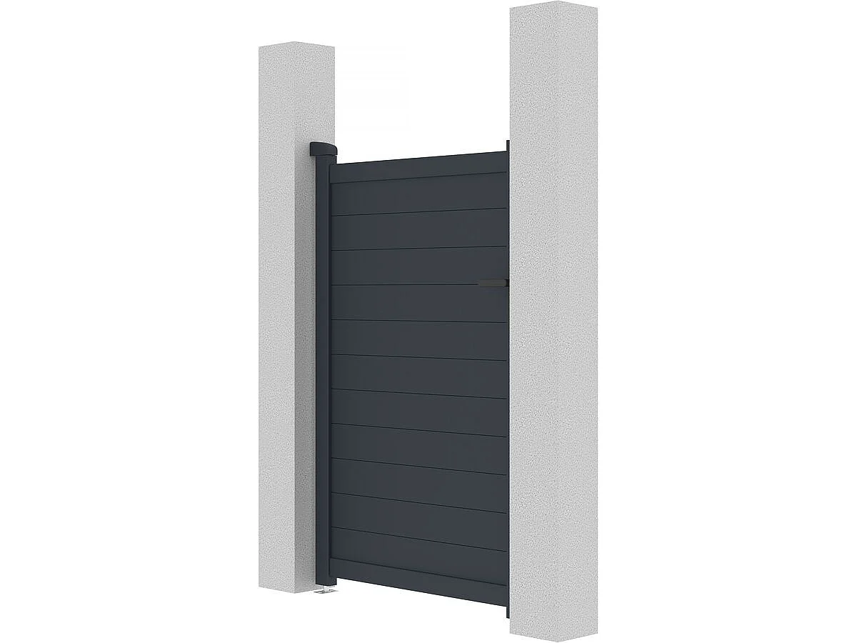 Portillon aluminium "Marc" - 101.2 x 155.9 cm - Gris