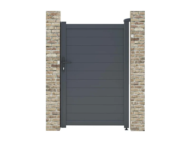 Portão de alumínio "Marc" - 101,2 x 155,9 cm - Cinza