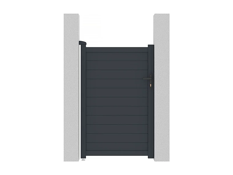 Portillon aluminium "Marc" - 101.2 x 155.9 cm - Gris