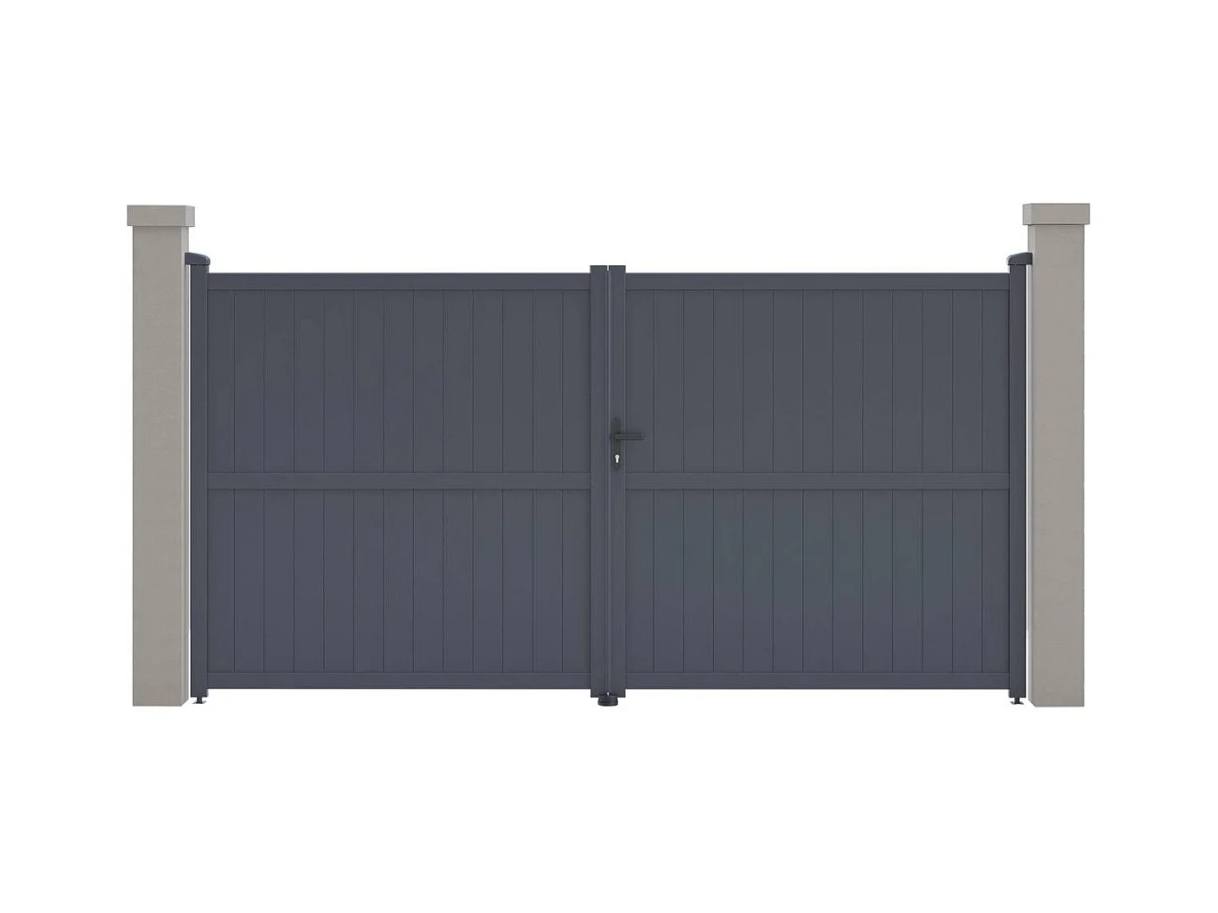 Portail aluminium "Maurice" - 349.5 x 180.9 cm - Gris
