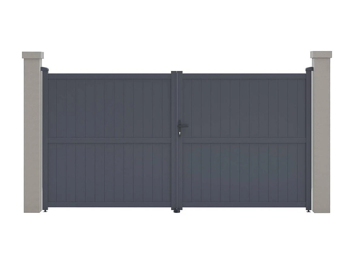 Portail aluminium "Maurice" - 349.5 x 180.9 cm - Gris