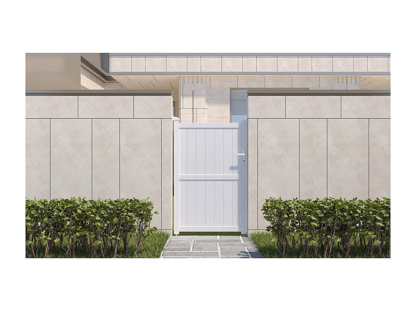 Puerta jardin aluminio  "Lola" -  101.2 x 155.9 cm - Blanco