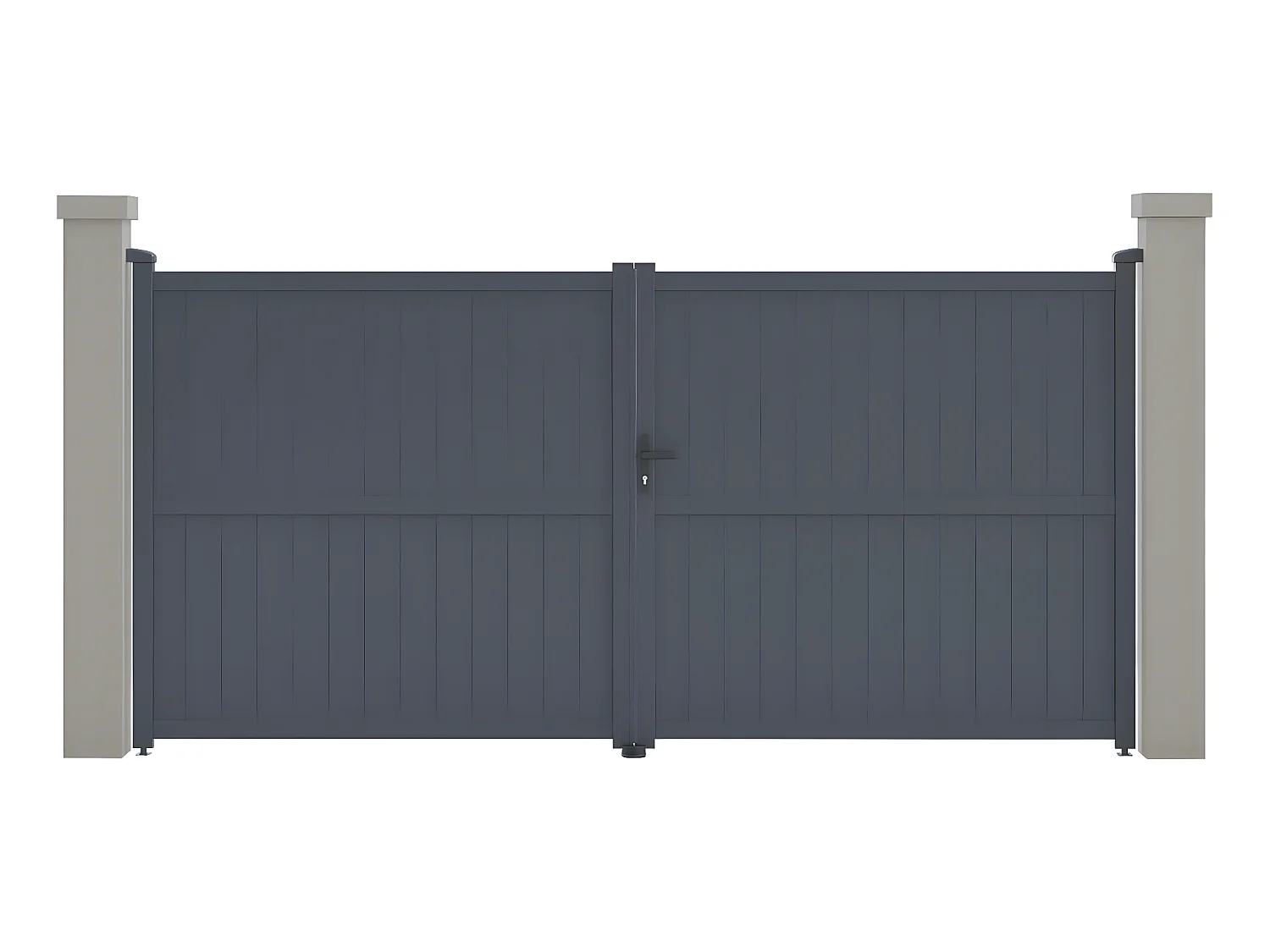 Portail aluminium "Maurice" - 349.5 x 155.9 cm - Gris