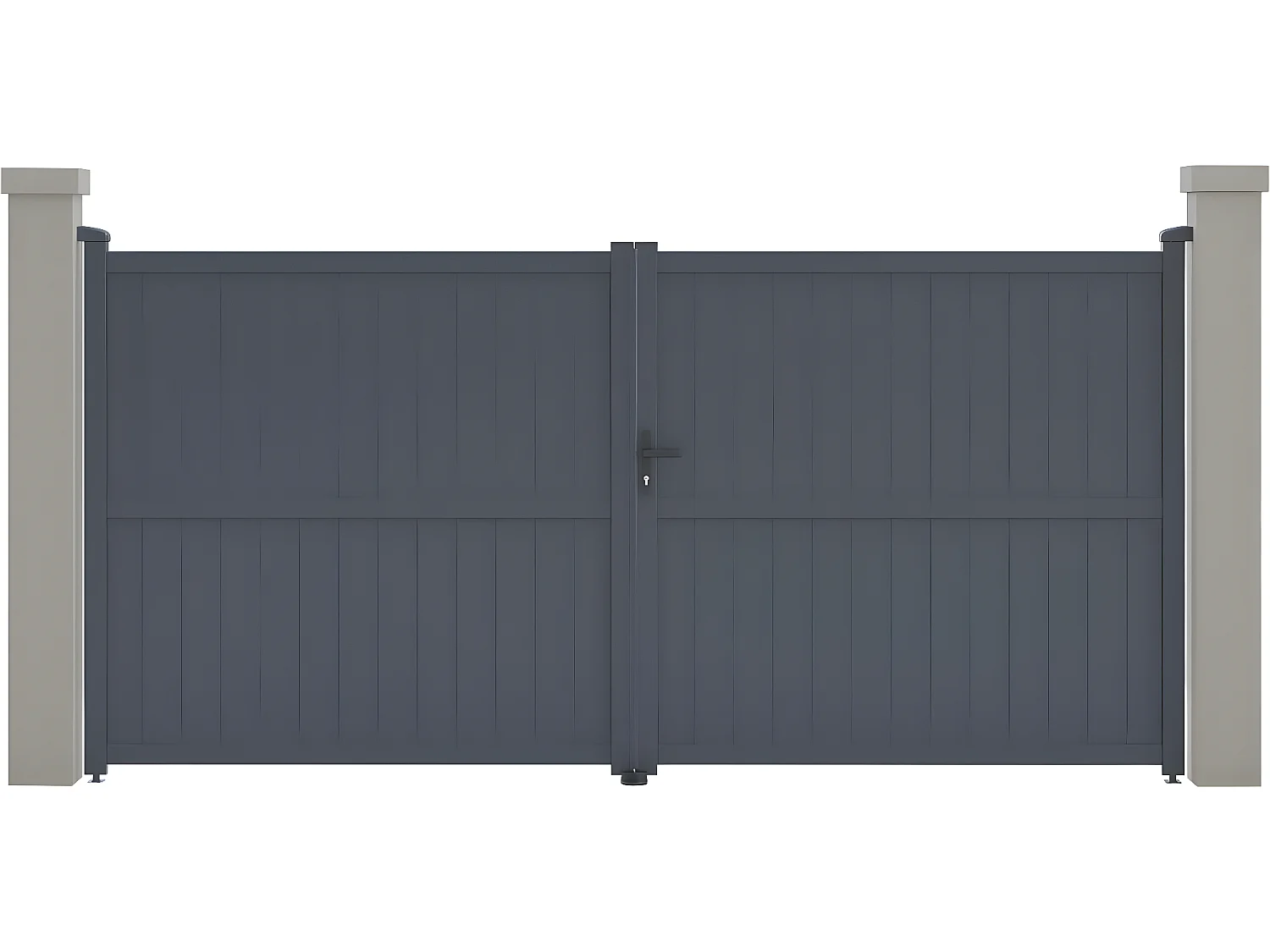Portail aluminium "Maurice" - 349.5 x 155.9 cm - Gris