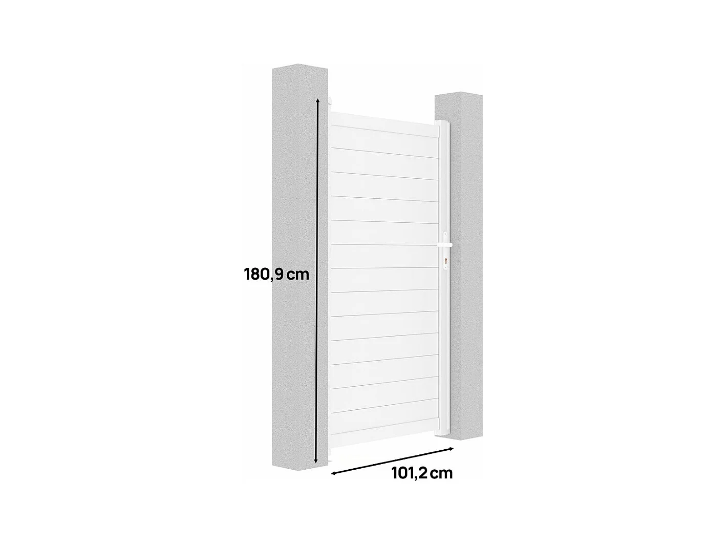 Portillon aluminium "Eric" - 101.2 x 180.9 cm - Blanc