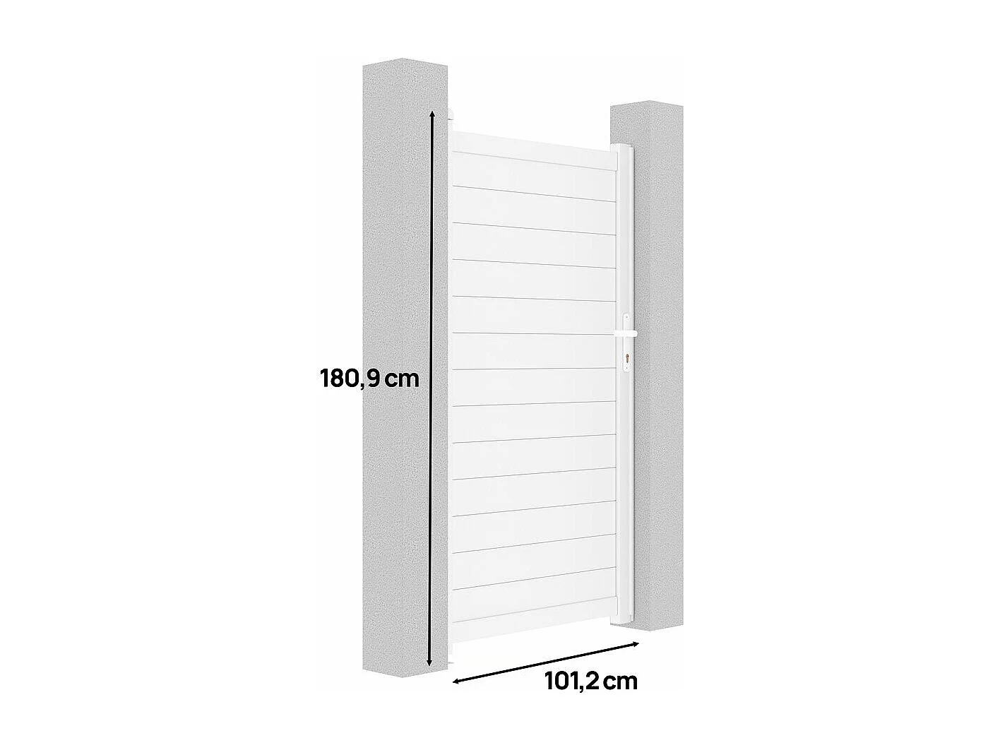 Portillon aluminium "Eric" - 101.2 x 180.9 cm - Blanc