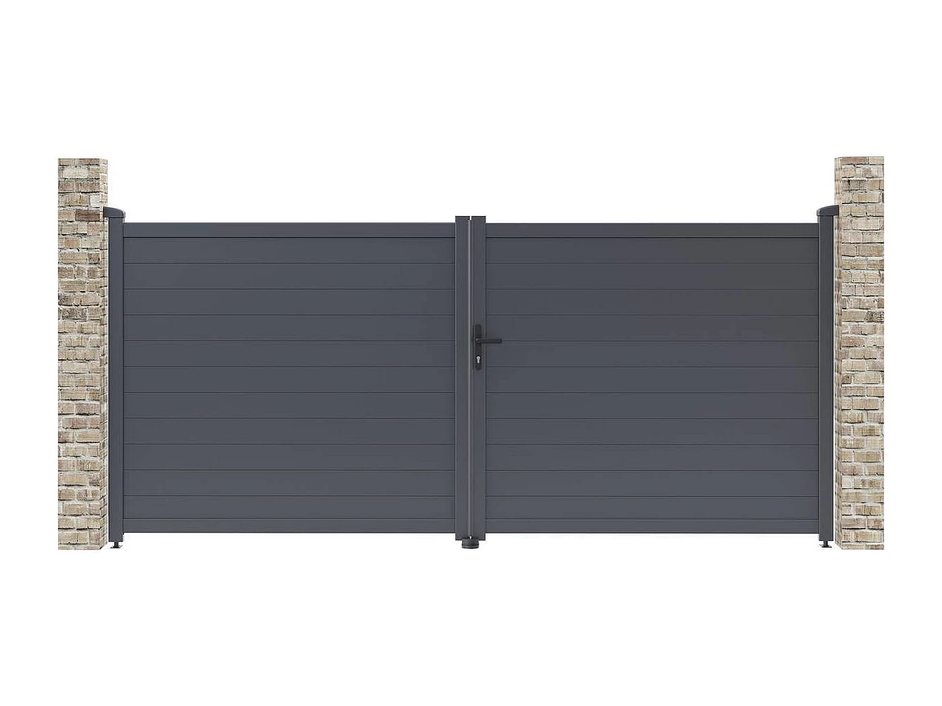 Portail aluminium "Marc" - 349.5 x 155.9 cm - Gris