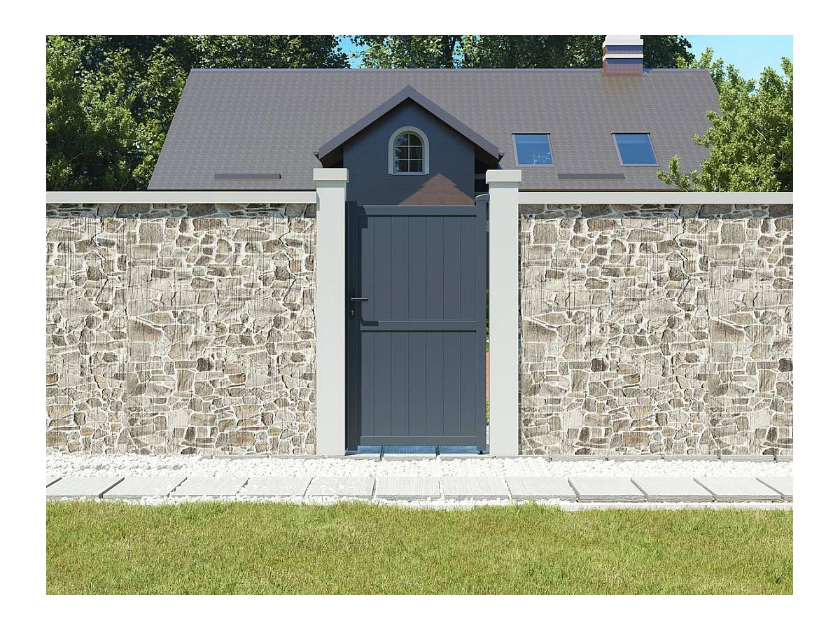 Puerta jardin "Maurice" - 101.2 x 155.9 cm - Gris