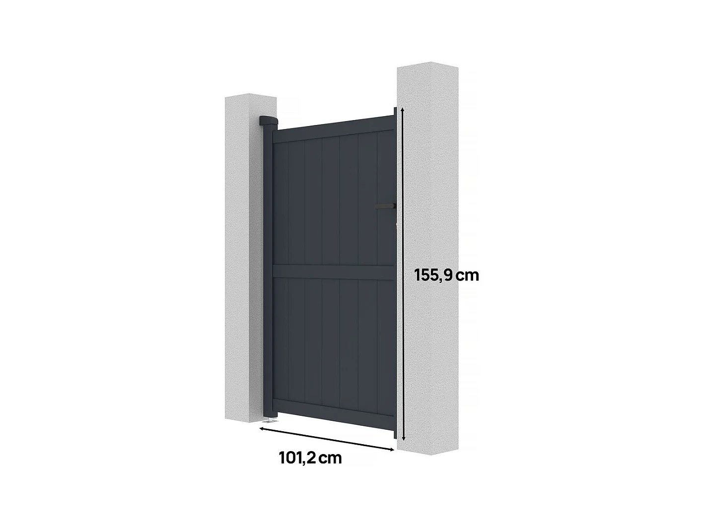 Puerta jardin "Maurice" - 101.2 x 155.9 cm - Gris