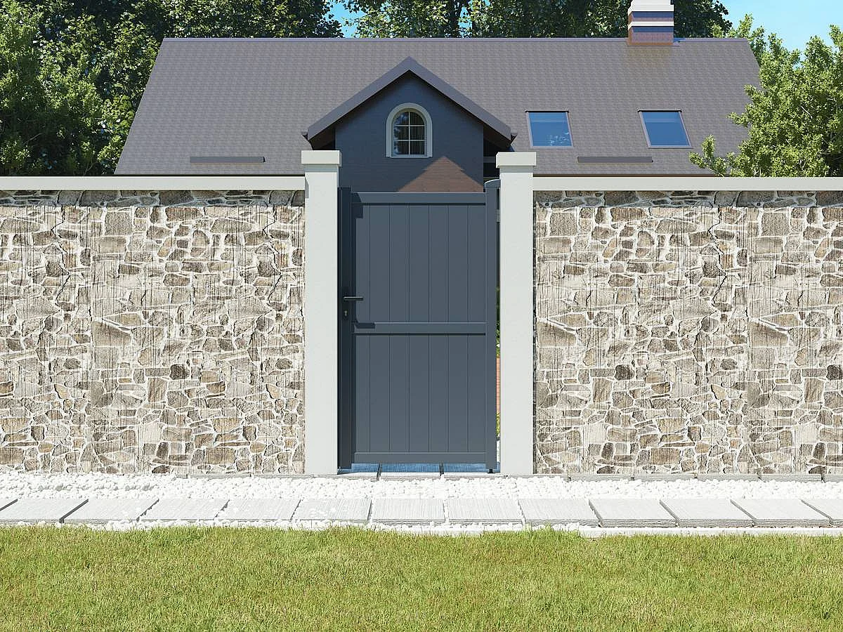 Brama aluminiowa "Maurice" - 101.2 x 155.9 cm - Szara