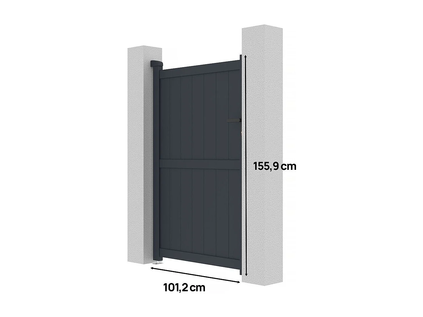 Brama aluminiowa "Maurice" - 101.2 x 155.9 cm - Szara