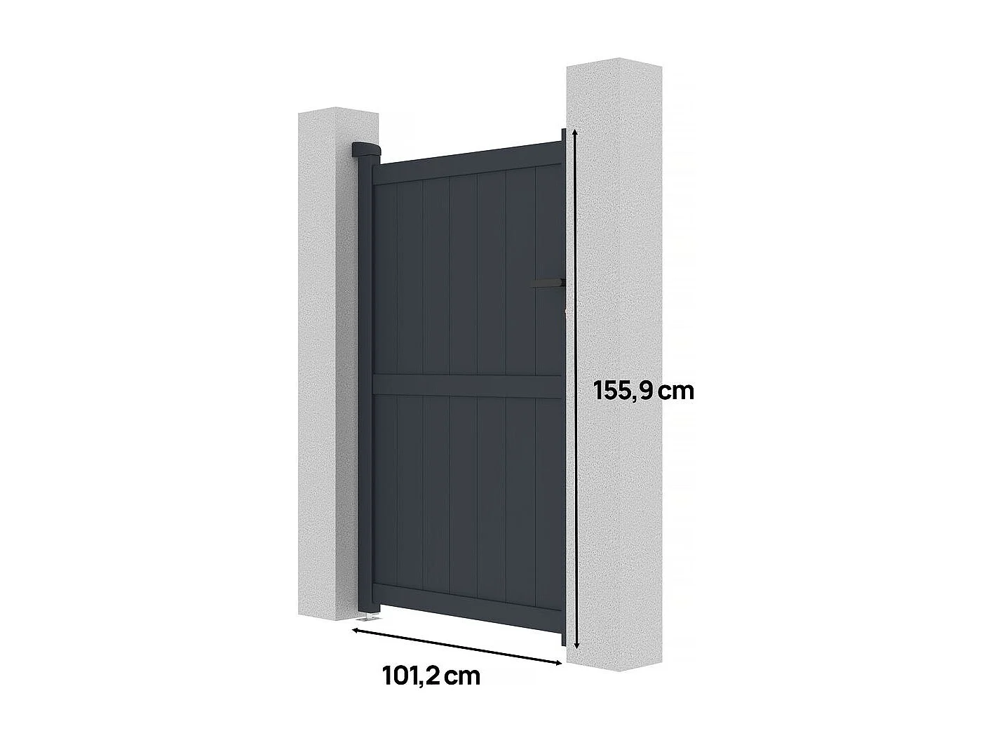 Portão de alumínio "Maurice" - 101,2 x 155,9 cm - Cinza