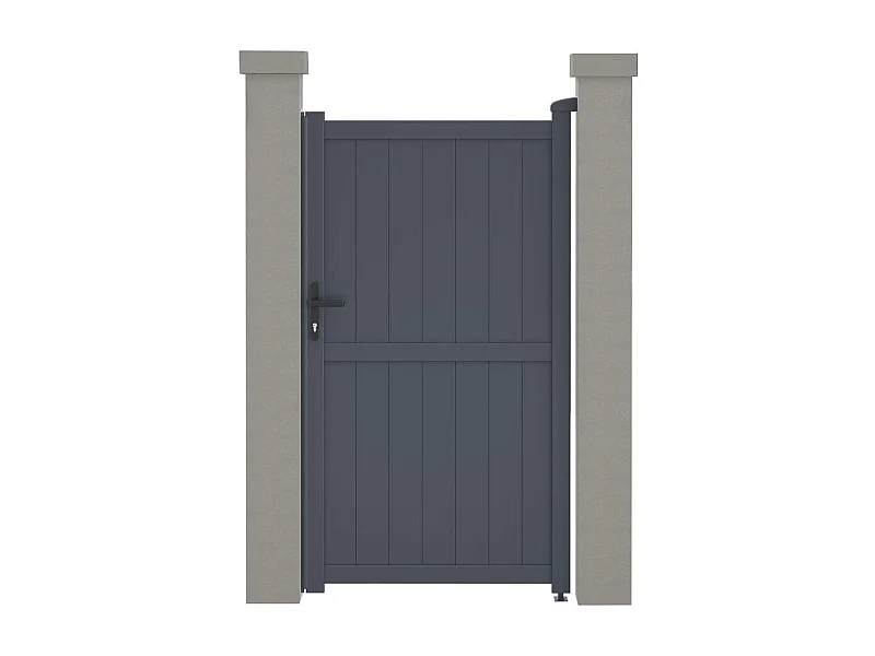 Portillon aluminium "Maurice" - 101.2 x 155.9 cm - Gris