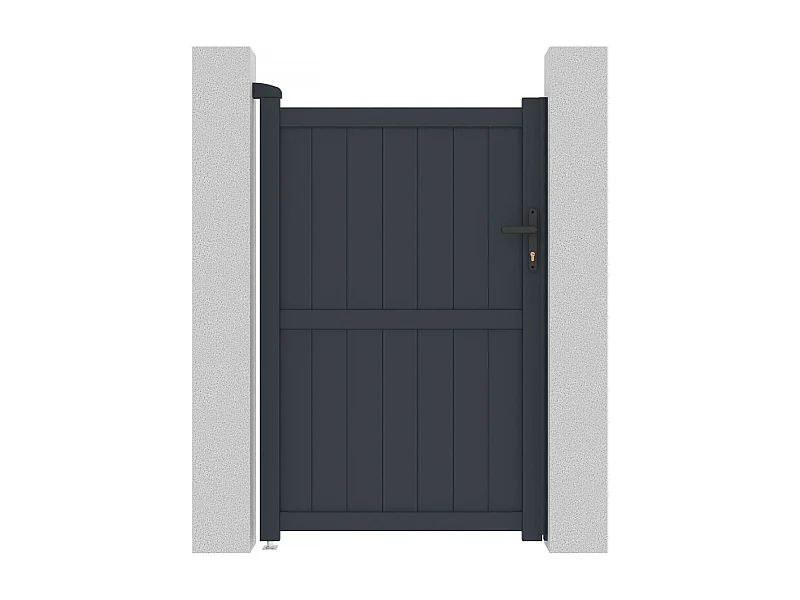 Portillon aluminium "Maurice" - 101.2 x 155.9 cm - Gris
