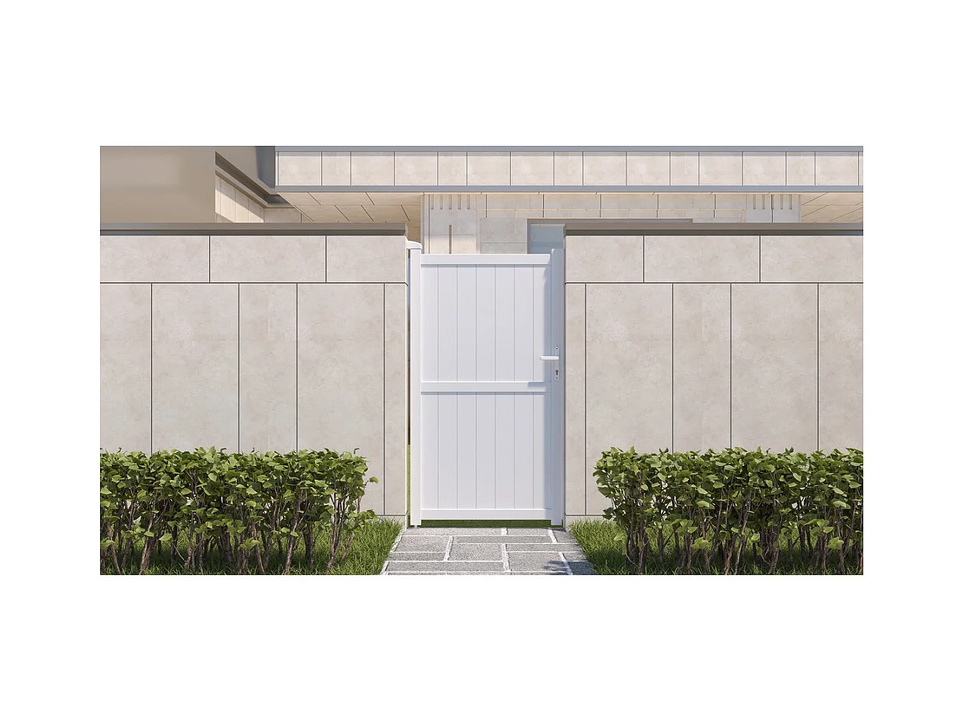 Aluminium "Lola" tuinhek in het wit van 101,2 x 180,9 cm, bestand tegen weer en slijtage