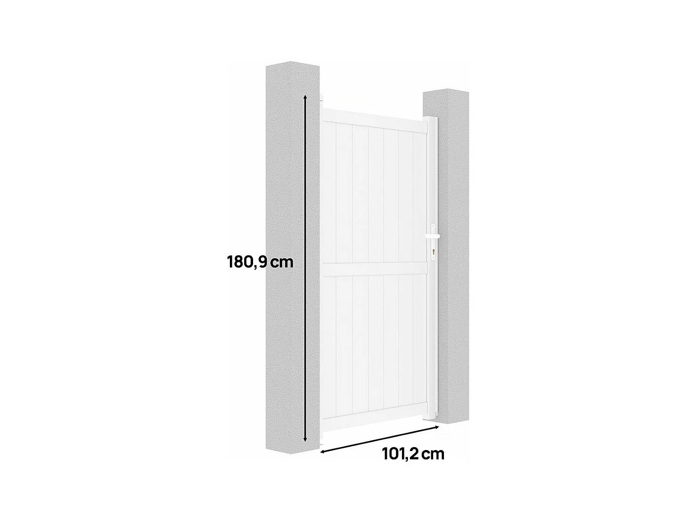 Aluminium "Lola" tuinhek in het wit van 101,2 x 180,9 cm, bestand tegen weer en slijtage
