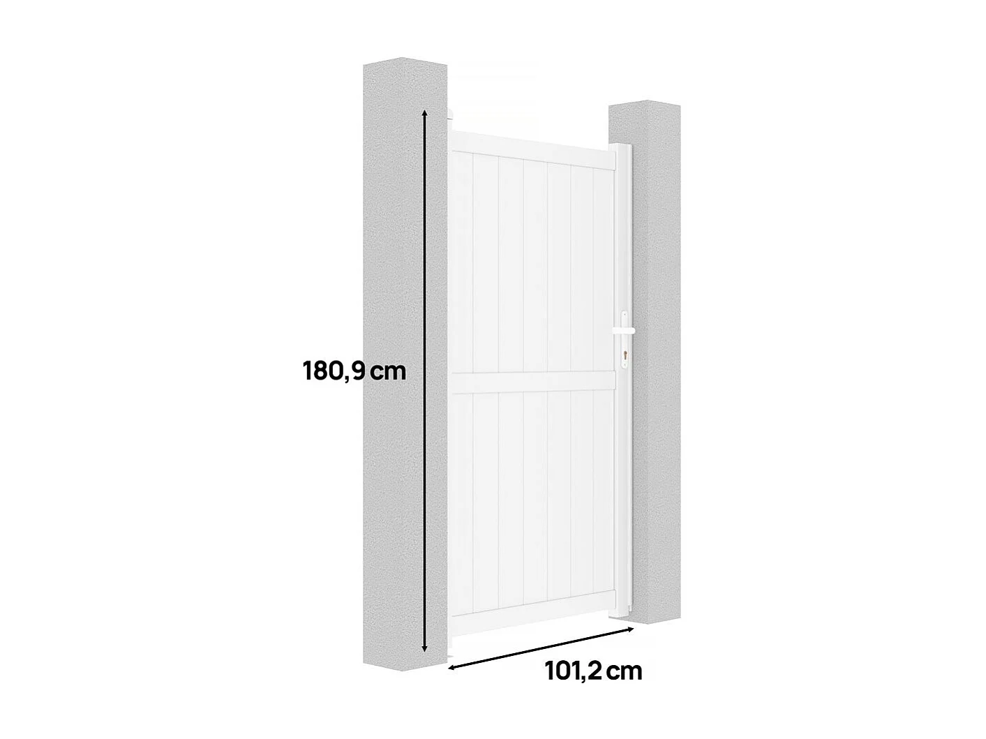 Portillon aluminium "Lola" - 101.2 x 180.9 cm - Blanc