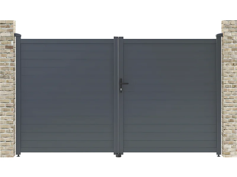 Portail aluminium "Marc" - 299.5 x 180.9 cm - Gris