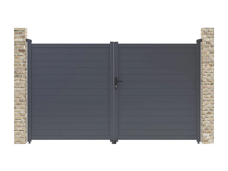 Portail aluminium "Marc" - 299.5 x 180.9 cm - Gris