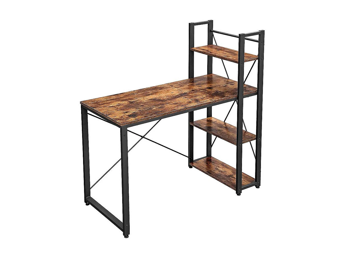Skrivebord 120 cm langt vintage brun-sort