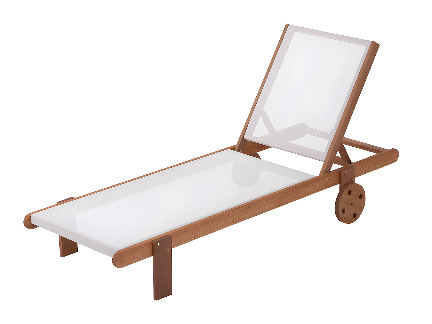 Sonnenliege aus Tropenholz 2er-Set "Saigon" - Maple - Ecru