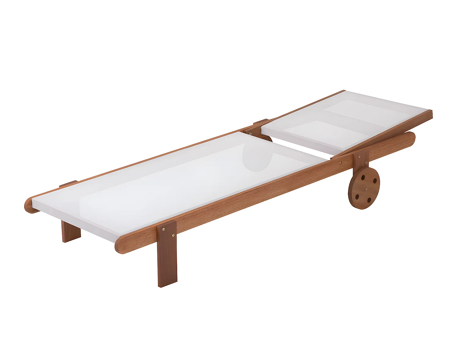 Sonnenliege aus Tropenholz 2er-Set "Saigon" - Maple - Ecru