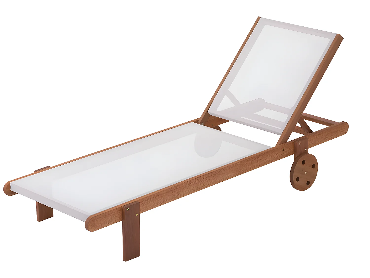 Leżak z drewna egzotycznego "Sajgon" - Klon - Ecru - Zestaw 2 szt.