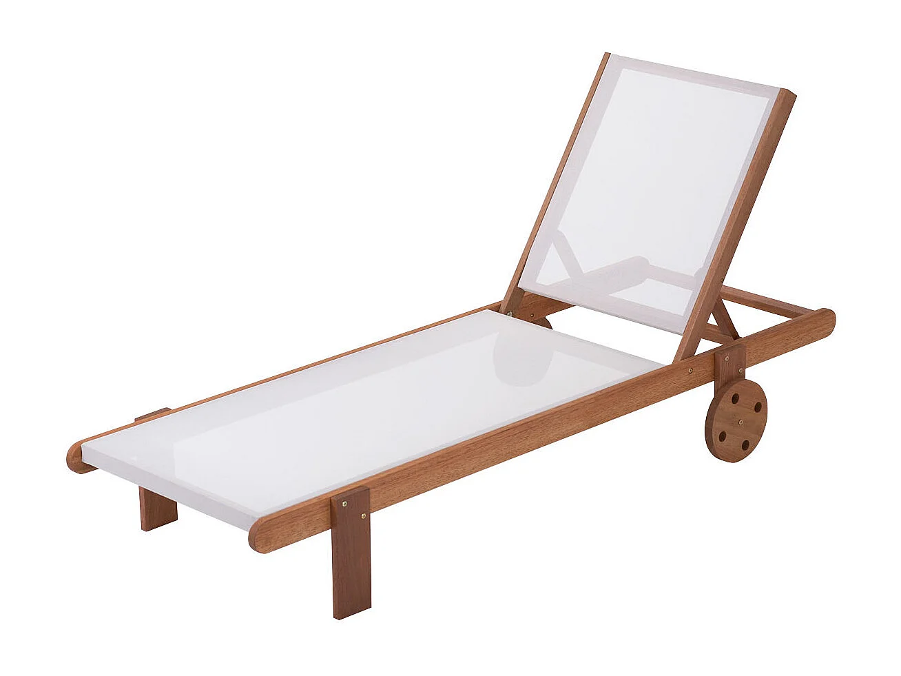 Lot de 2 bains de soleil en bois exotique "Saïgon" - Maple - Ecru