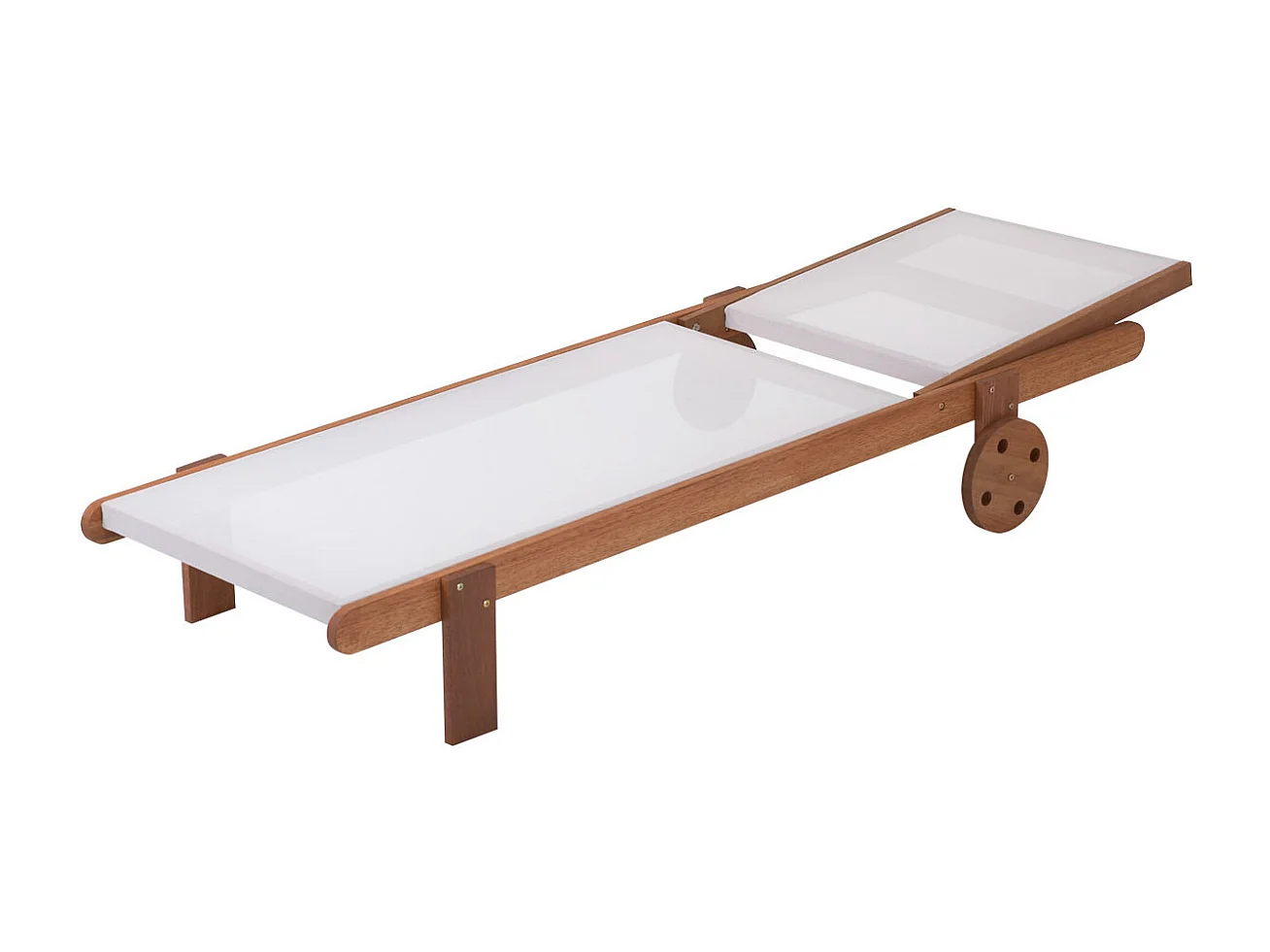 Lot de 2 bains de soleil en bois exotique "Saïgon" - Maple - Ecru