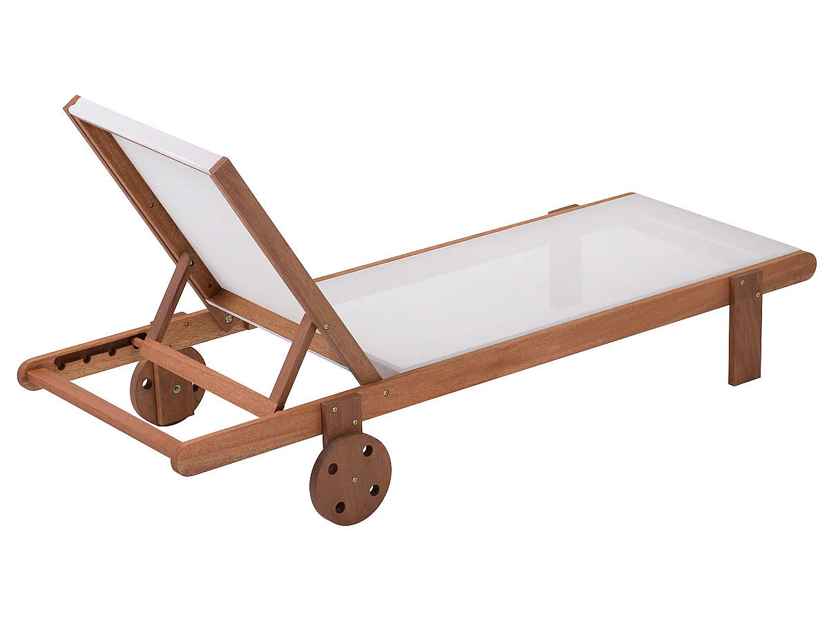 Lot de 2 bains de soleil en bois exotique "Saïgon" - Maple - Ecru