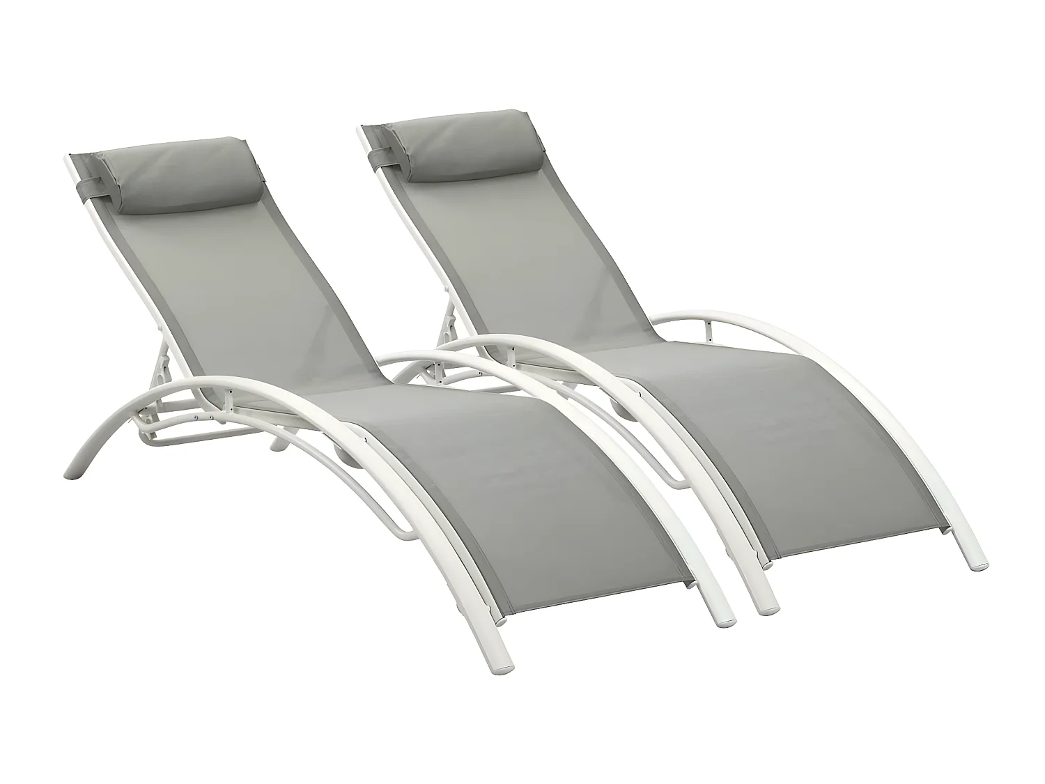 Bain de soleil en aluminium "Beauty" - Phoenix - Gris - Lot de 2