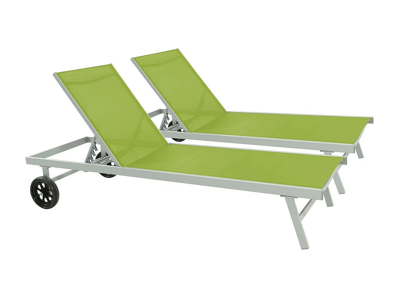 Sonneliege aus Aluminium und Textilene "Bella" - Phoenix - Grün - 2er-Set