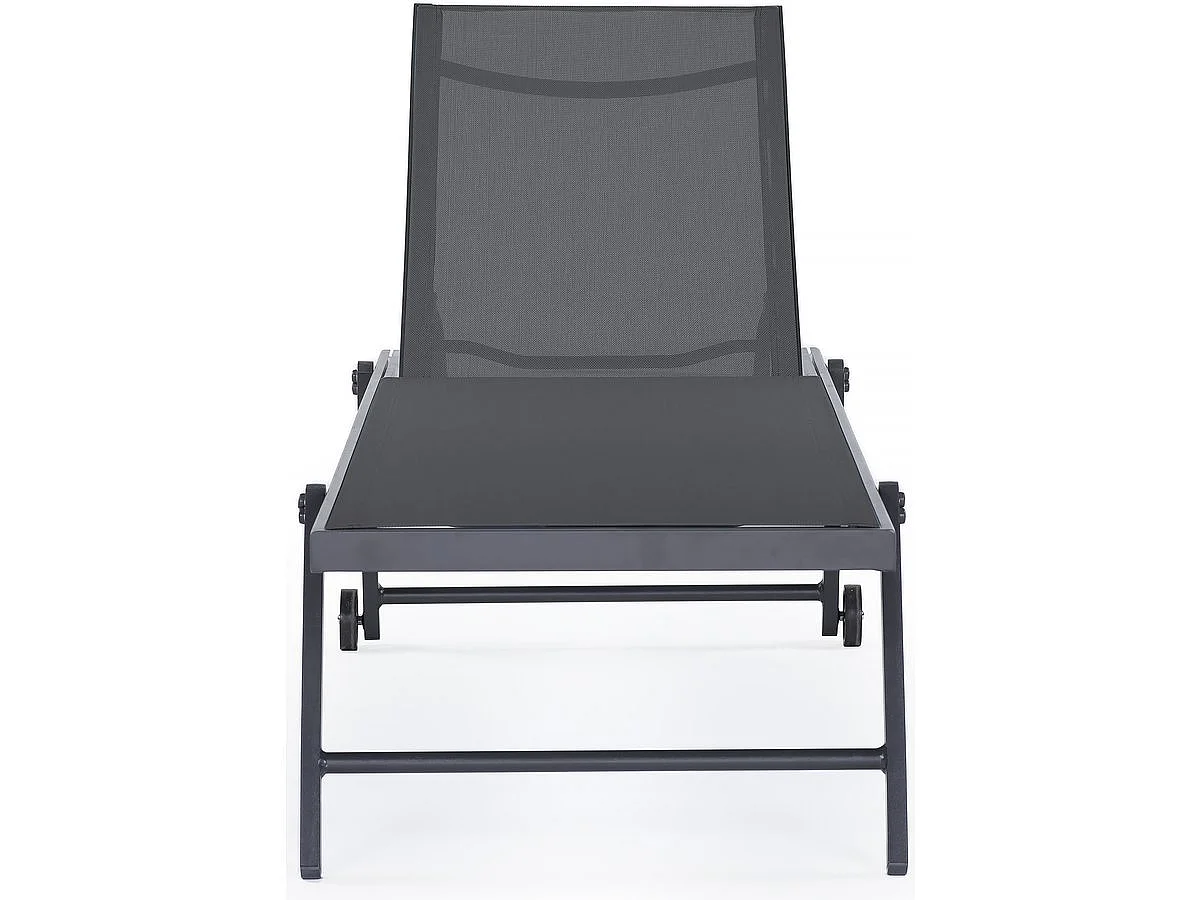 Lote de 2 tumbonas de textileno y aluminio "Jolia" - Phoenix - Gris oscuro, cómodas y resistentes a la intemperie