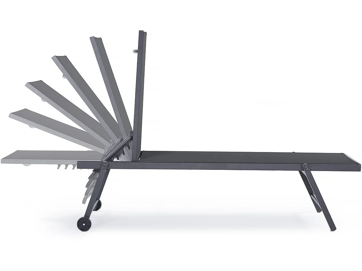 Lote de 2 tumbonas de textileno y aluminio "Jolia" - Phoenix - Gris oscuro, cómodas y resistentes a la intemperie