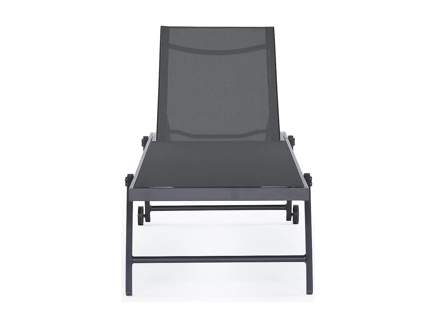 Set di 2 lettini prendisole in textilene e alluminio "Jolia" - Phoenix - Grigio scuro, confortevoli e resistenti alle intemperie