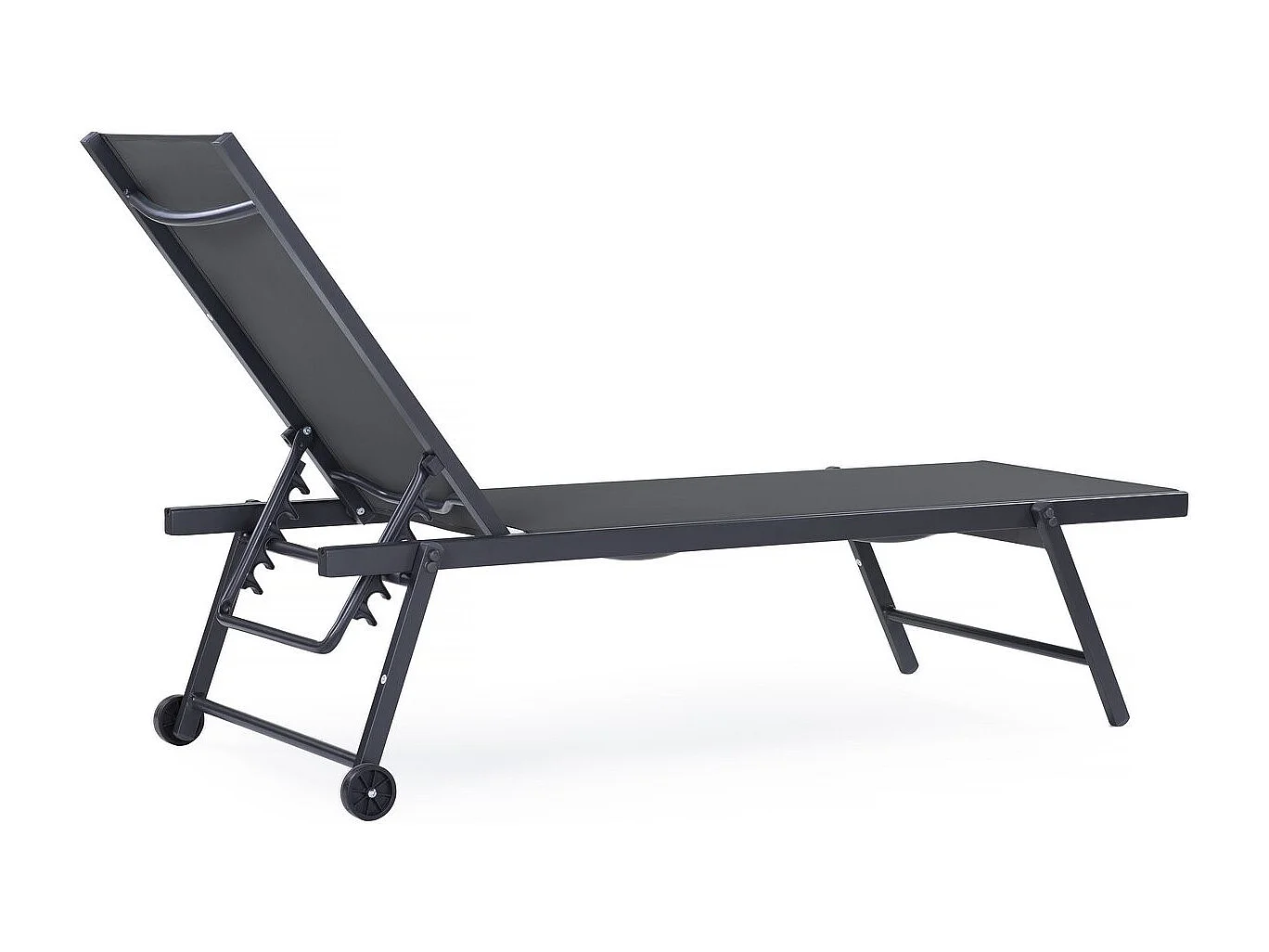 Set di 2 lettini prendisole in textilene e alluminio "Jolia" - Phoenix - Grigio scuro, confortevoli e resistenti alle intemperie