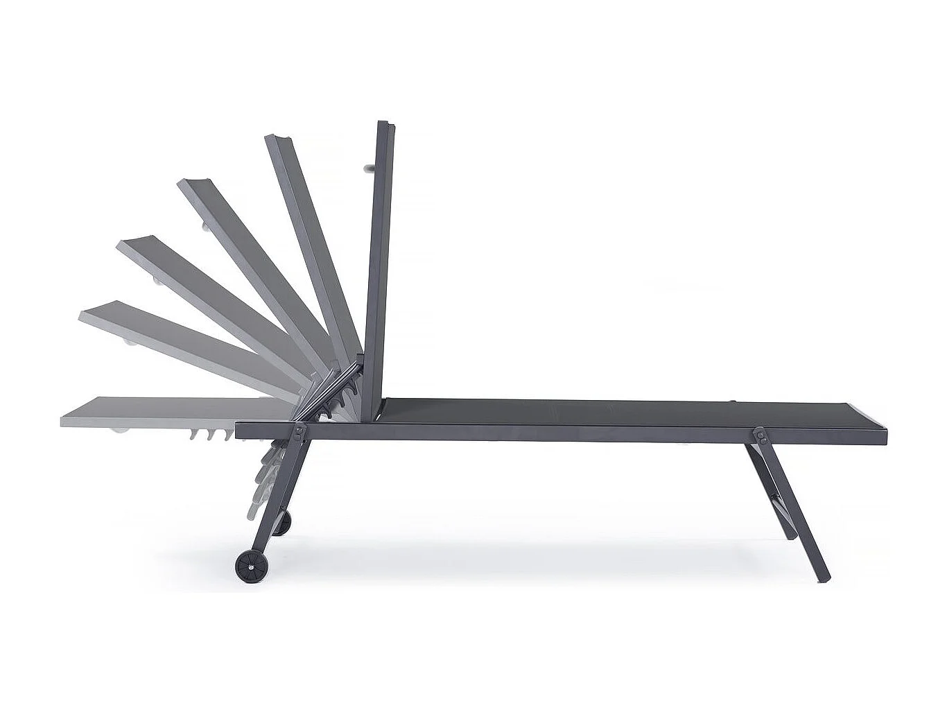 Set di 2 lettini prendisole in textilene e alluminio "Jolia" - Phoenix - Grigio scuro, confortevoli e resistenti alle intemperie