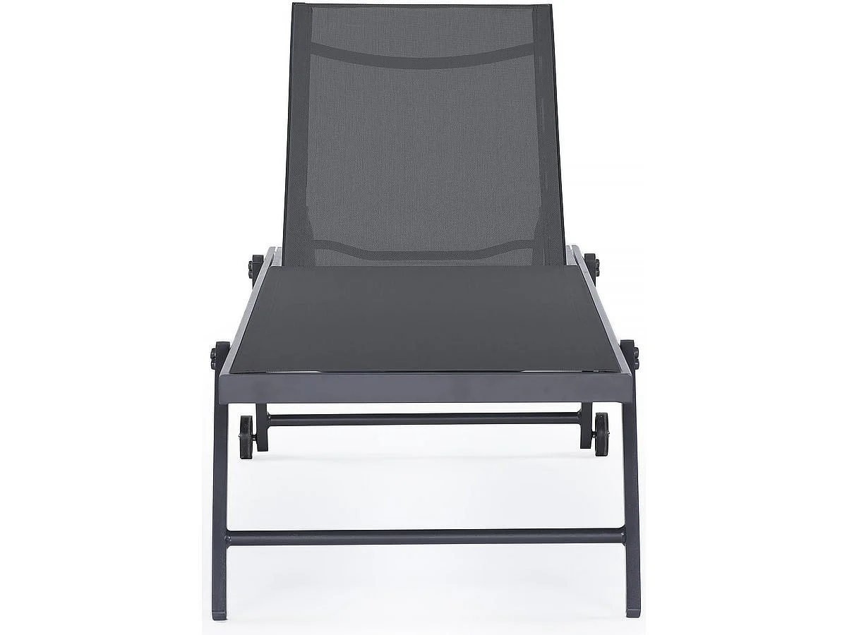 Lot de 2 bains de soleil textilène aluminium "Jolia" - Gris foncé