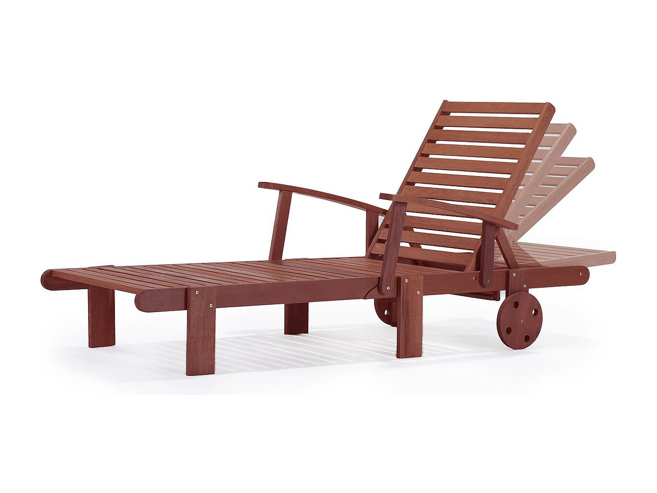 Bain de soleil pliant en bois exotique "Tokyo" - Mohogany - Marron acajou - Lot de 4