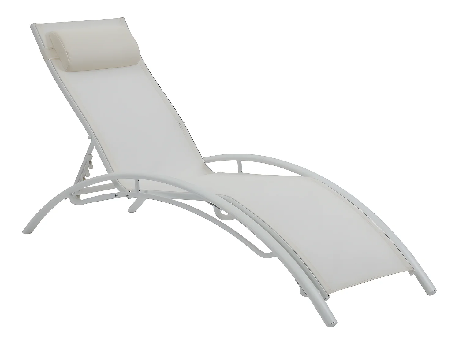 Sonnenliege aus Aluminium "Beauty" - Phoenix - Ecru - 2er-Set