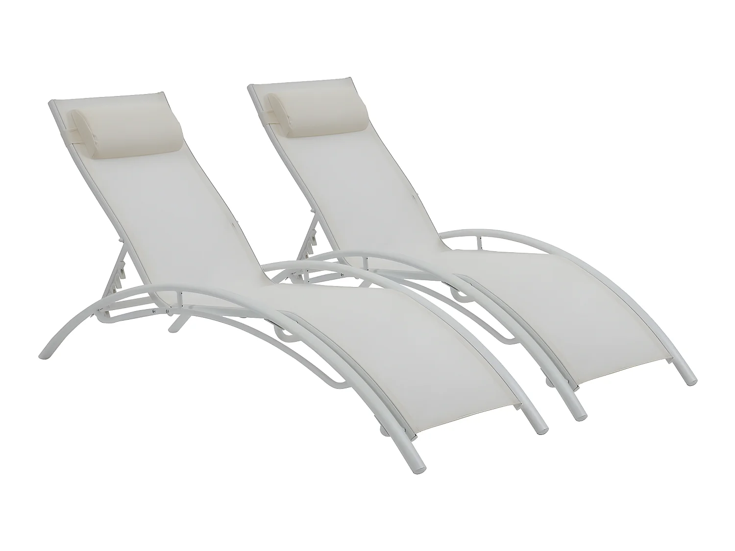 Bain de soleil en aluminium "Beauty" - Phoenix - Ecru - Lot de 2