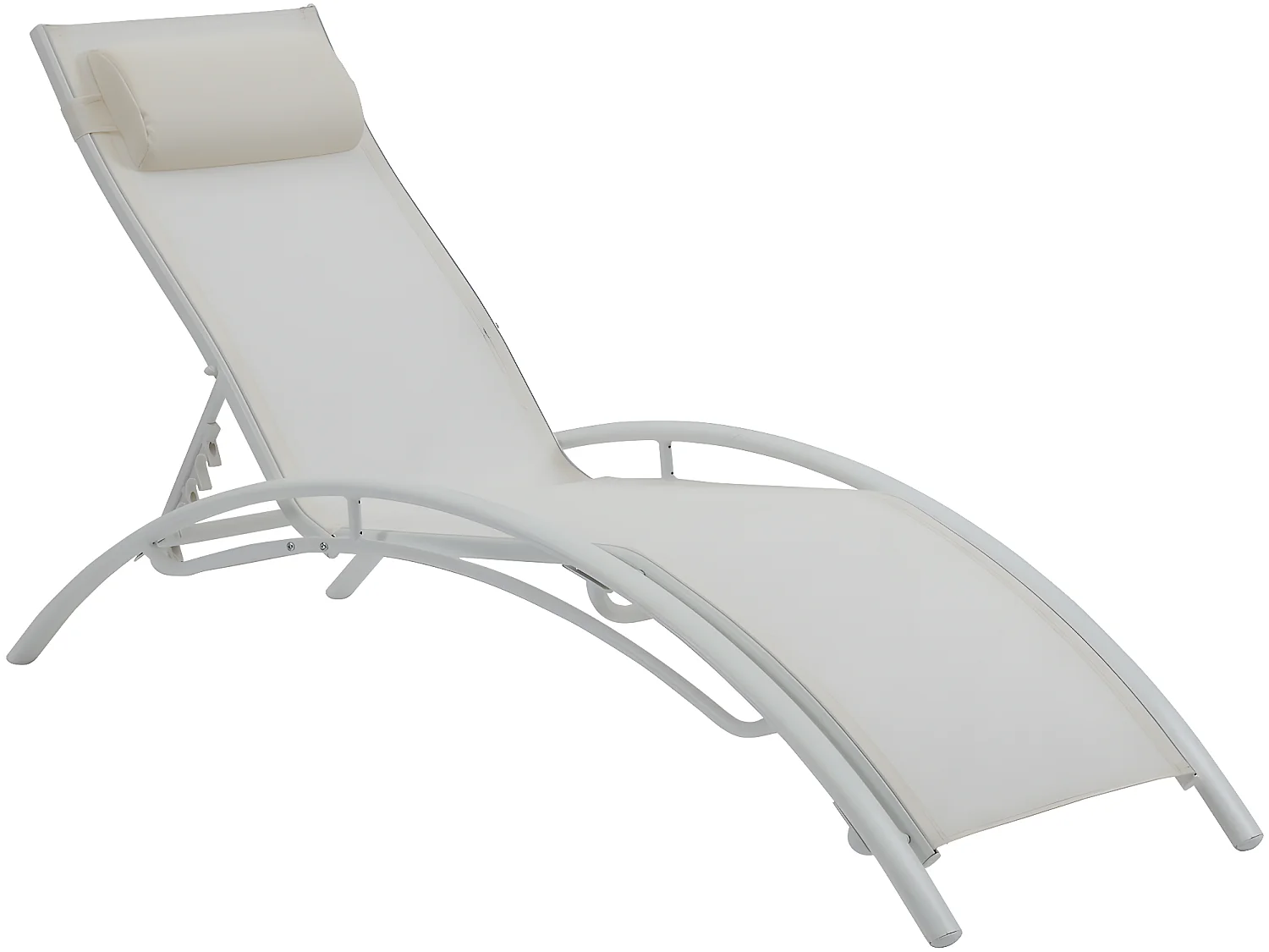 Conjunto de dos tumbonas de aluminio Beauty - "Phoenix" - Crudo