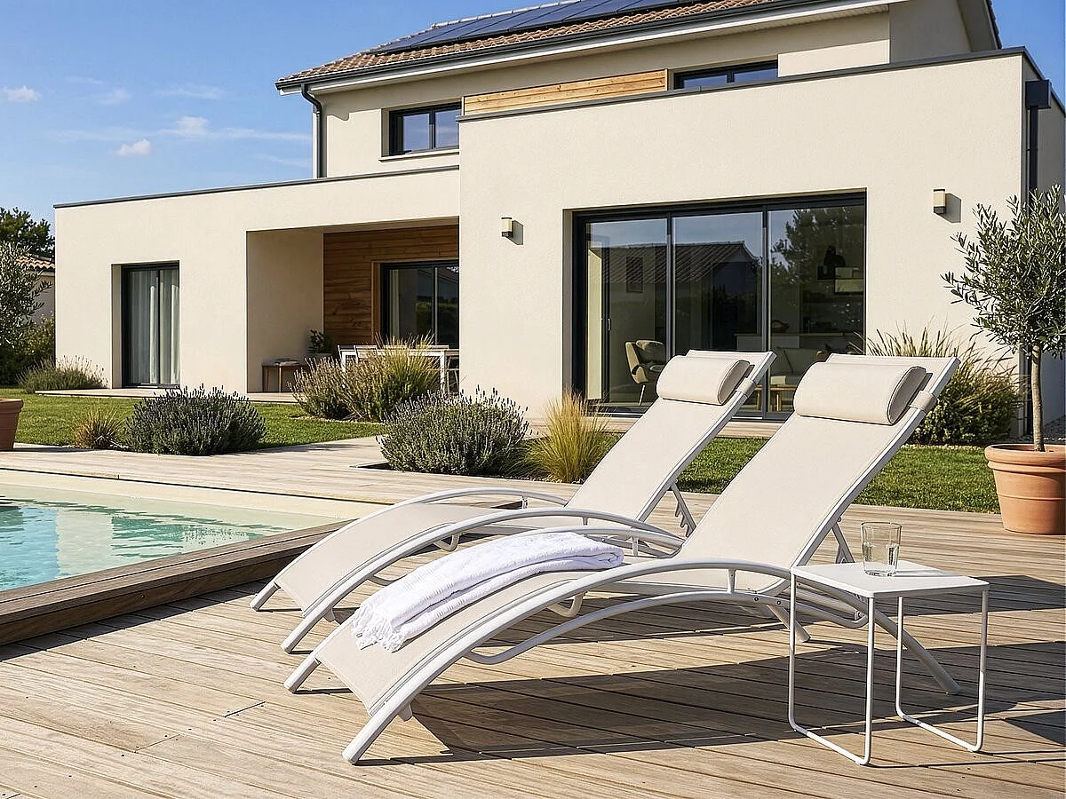 2 lettini in alluminio Beauty - PHOENIX - Ecru - set di 2