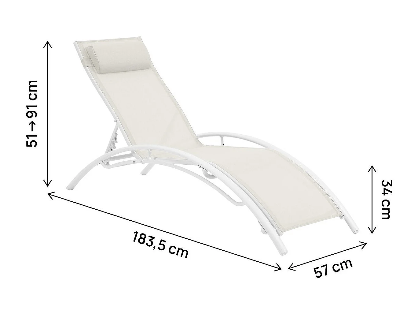 2 lettini in alluminio Beauty - PHOENIX - Ecru - set di 2