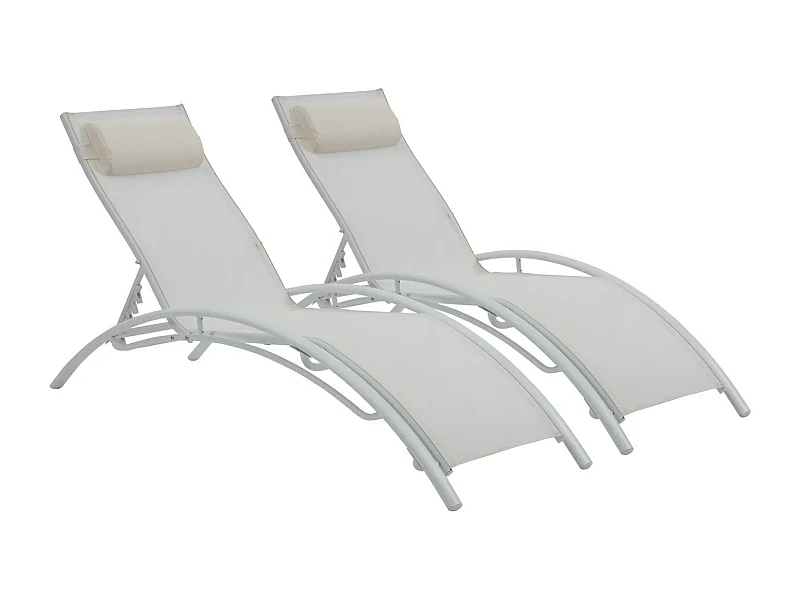 2 lettini in alluminio Beauty - PHOENIX - Ecru - set di 2