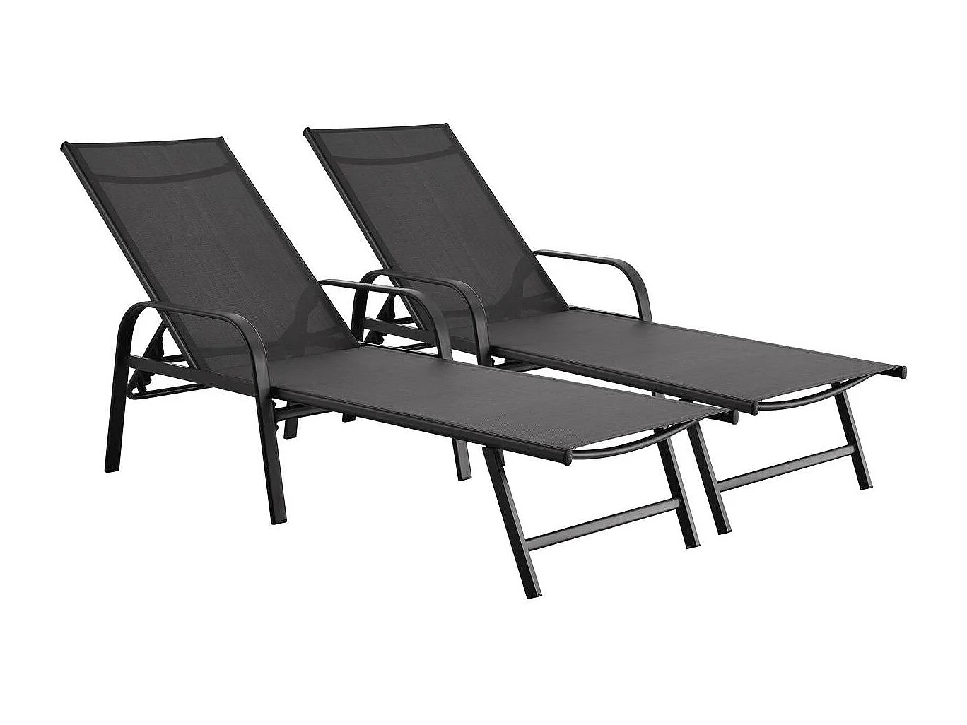 Lot de 2 Bains de soleil en métal "Farniente"- Gris